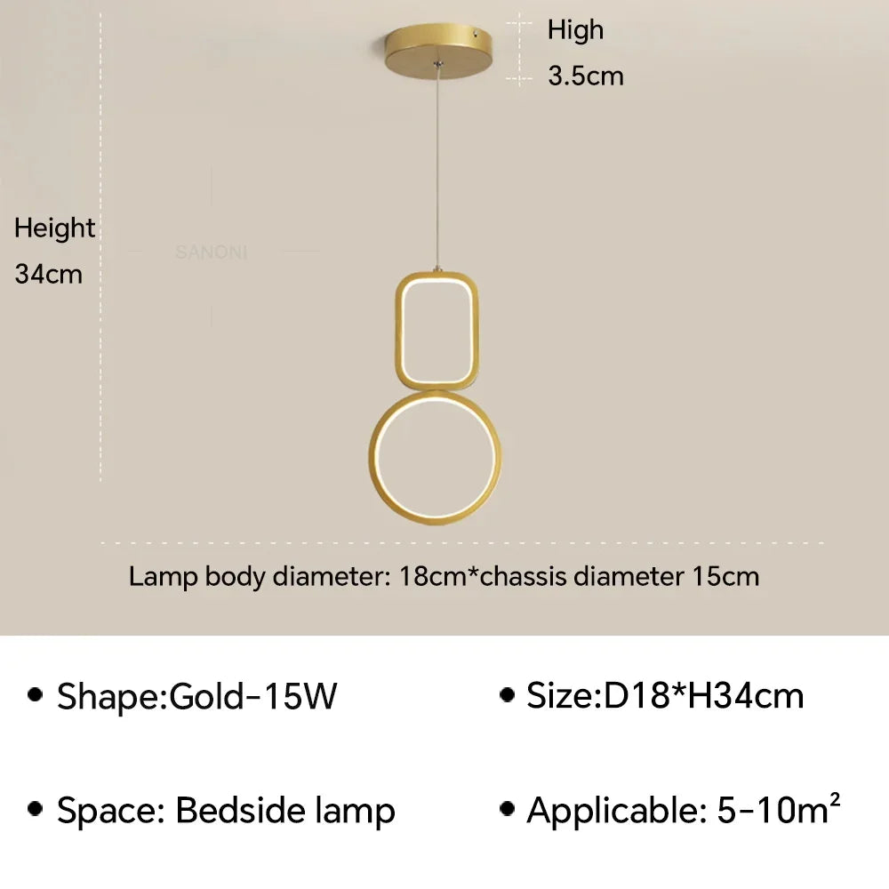 suspension moderne à led pour décoration intérieure élégante