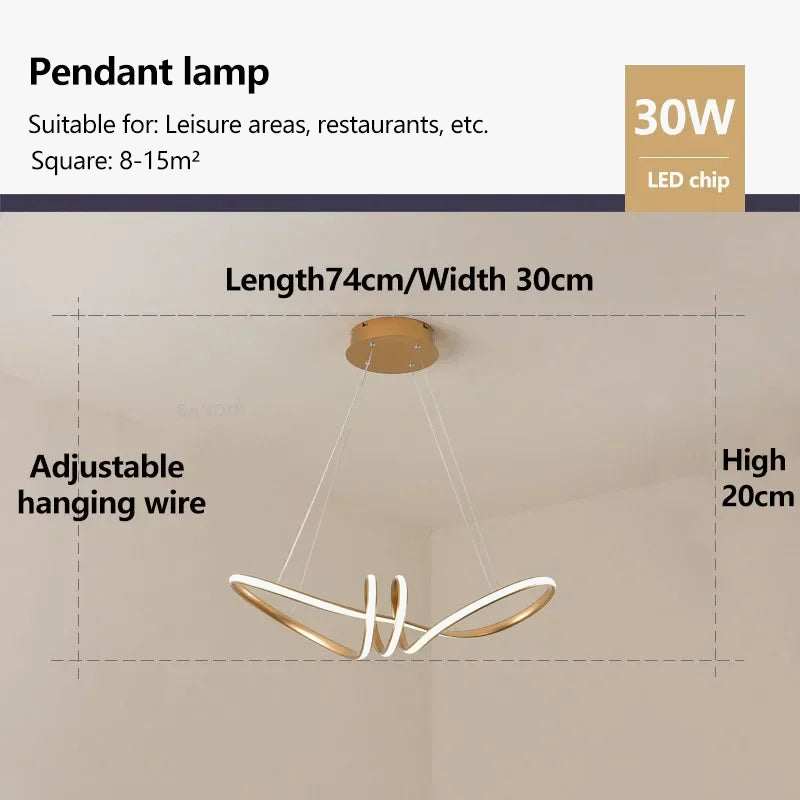 suspension moderne à led pour décoration intérieure élégante