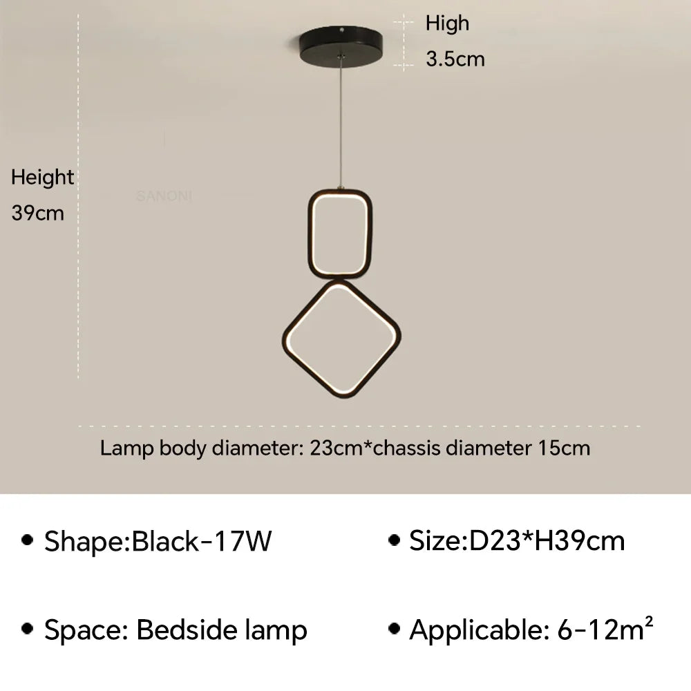 suspension moderne à led pour décoration intérieure élégante