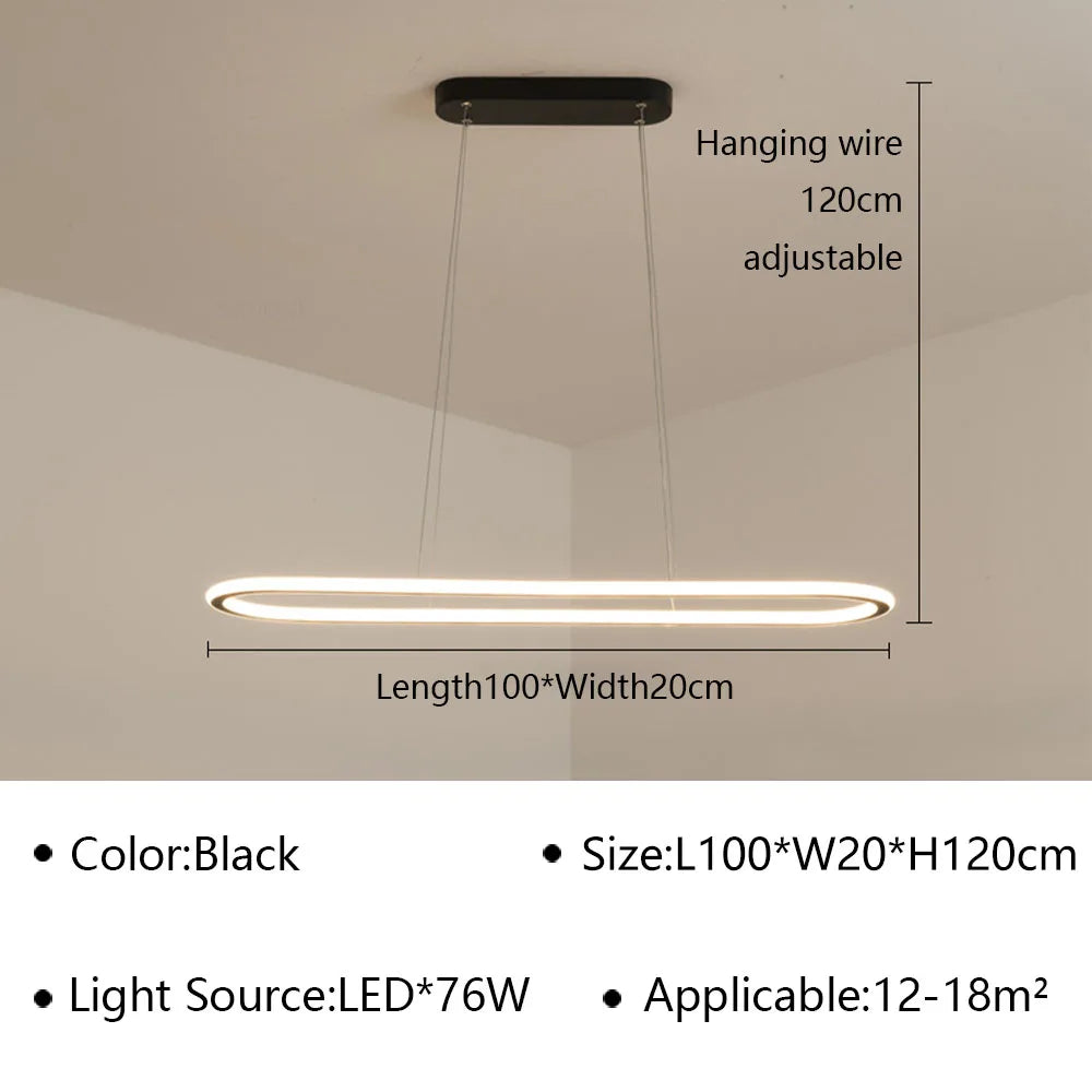 suspension moderne à LED pour décoration intérieure élégante