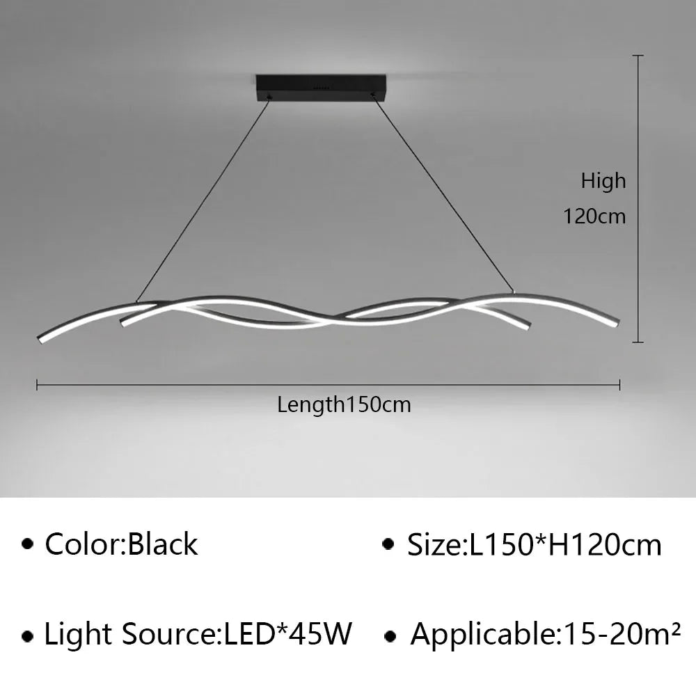 suspension moderne à led pour décoration intérieure élégante