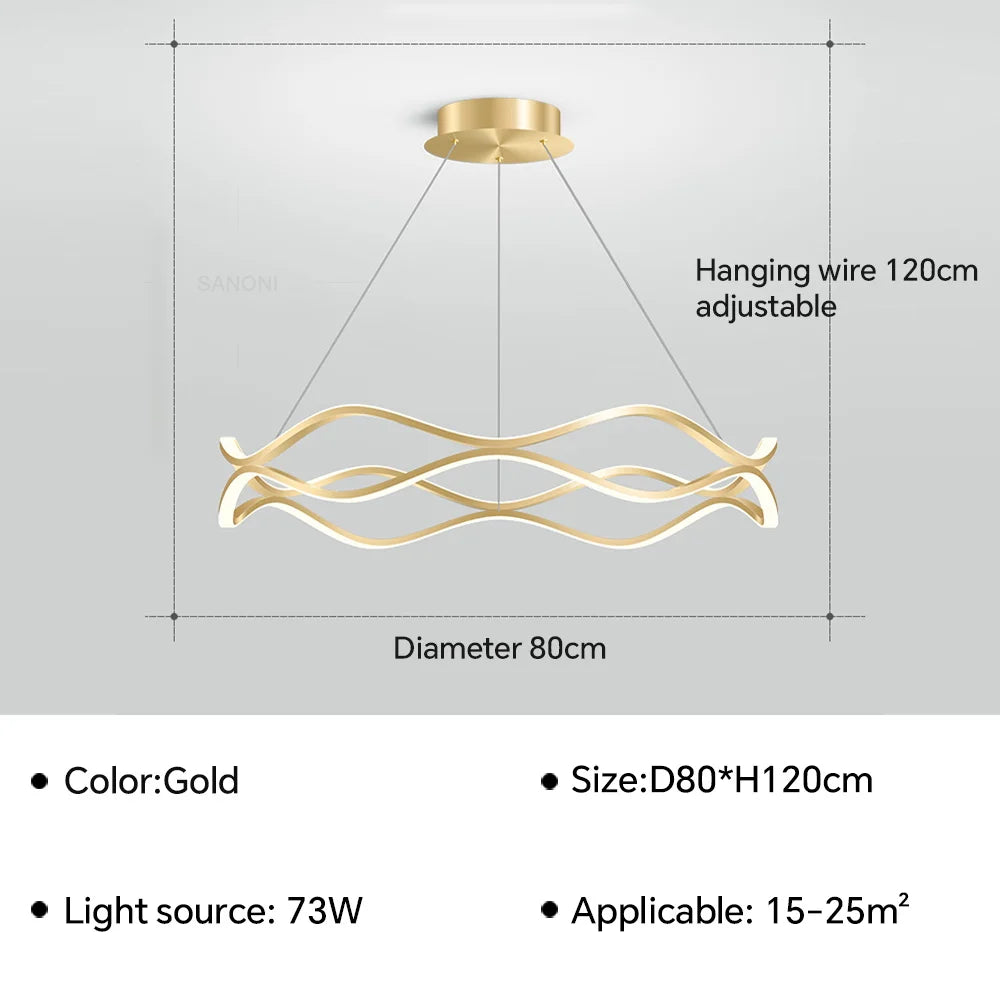 suspension moderne à led pour décoration intérieure élégante et luxueuse