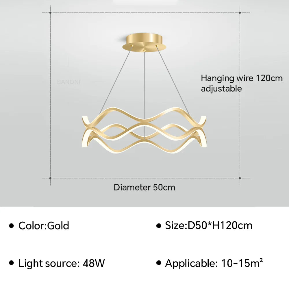 suspension moderne à led pour décoration intérieure élégante et luxueuse