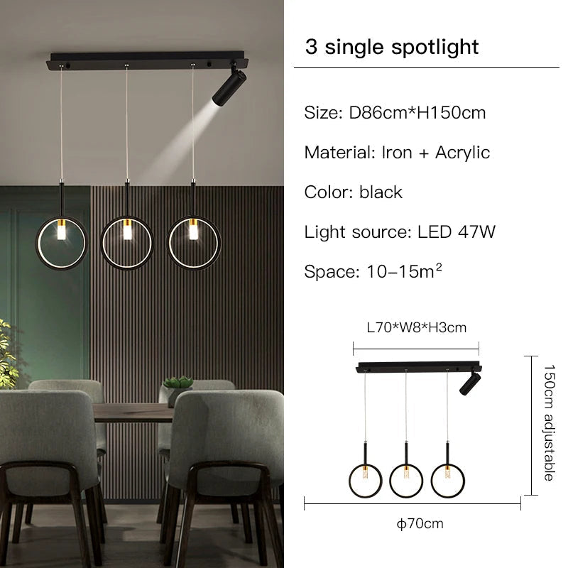 suspension moderne à led pour intérieur élégant et design