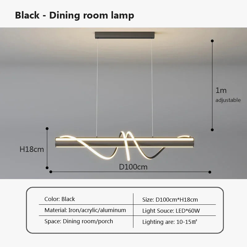 suspension moderne à LED pour un éclairage intérieur élégant