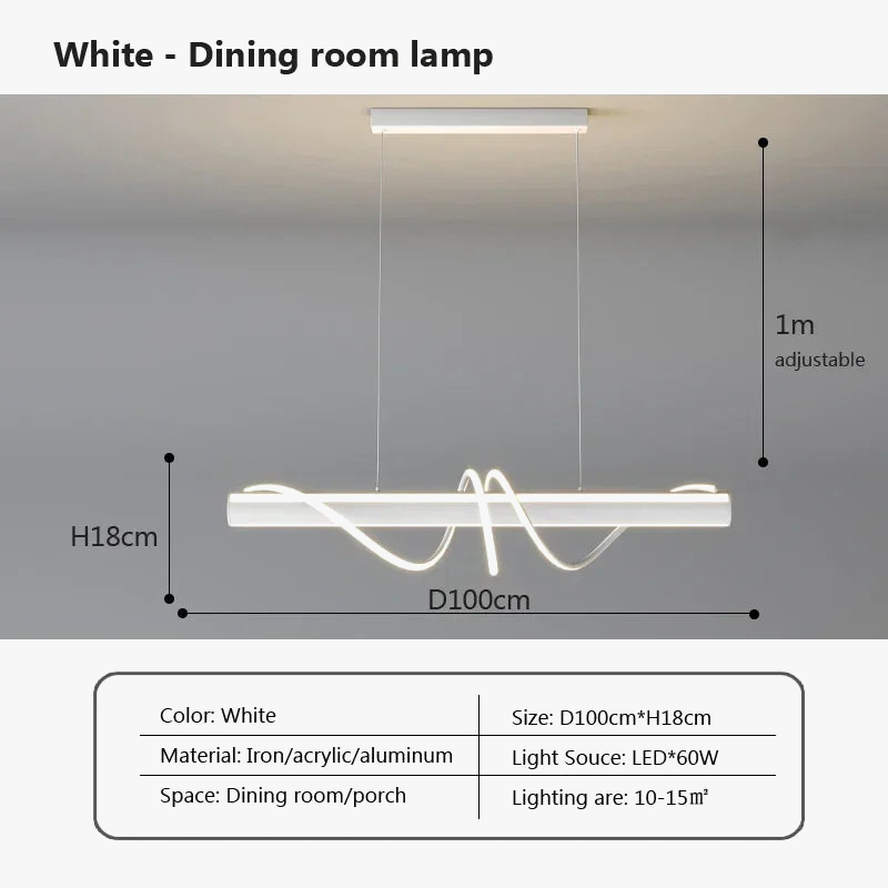 suspension moderne à LED pour un éclairage intérieur élégant
