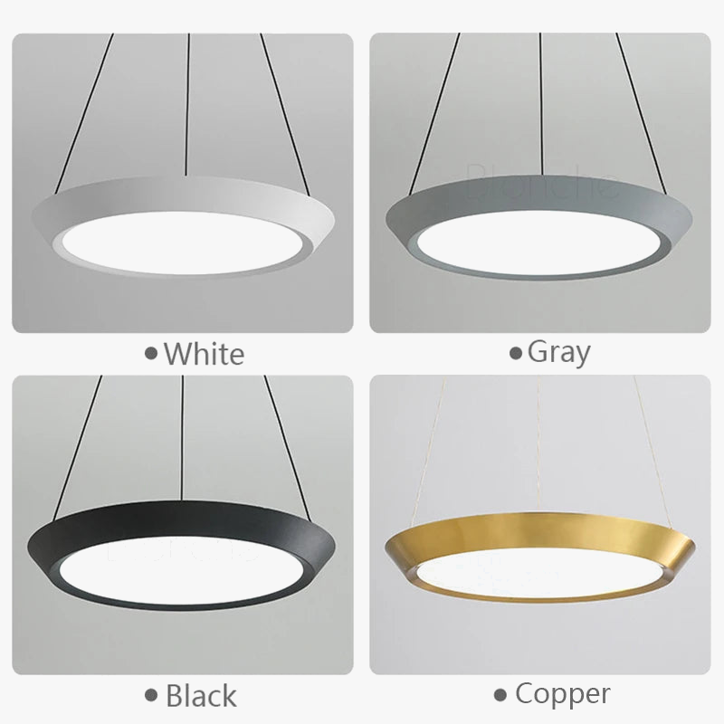 suspension moderne led ronde pour éclairage intérieur décoratif
