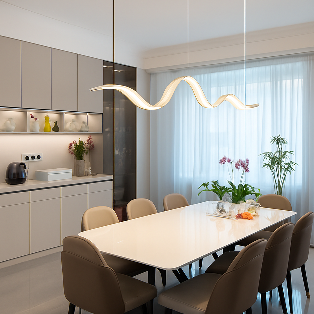 suspension moderne linéaire lumière pour décoration de table à manger