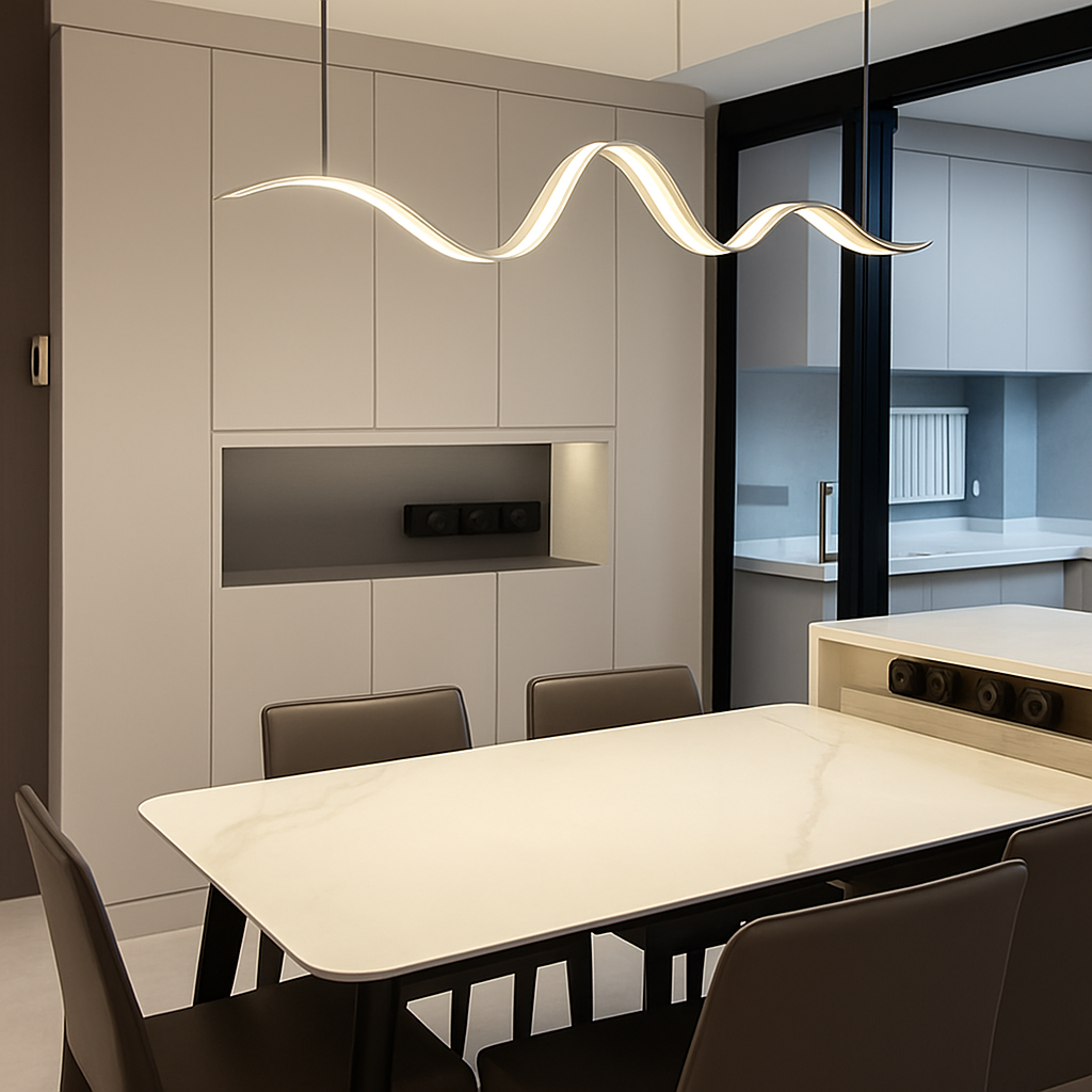 suspension moderne linéaire lumière pour décoration de table à manger