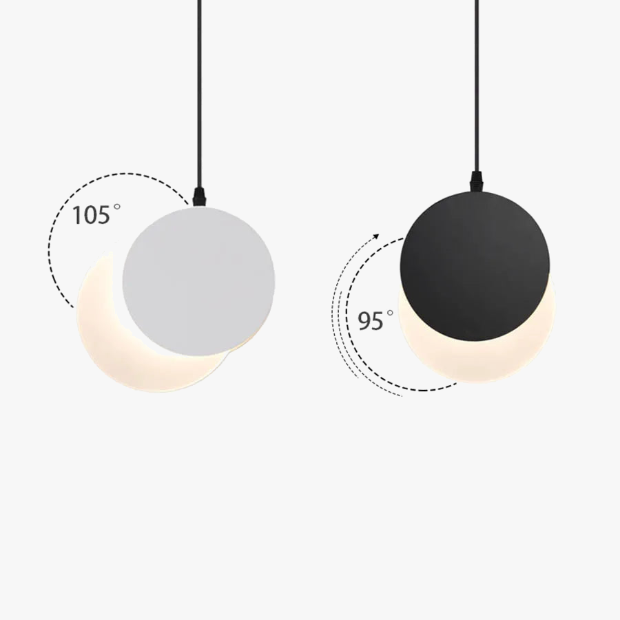 suspension moderne lumière décorative design lune intérieur