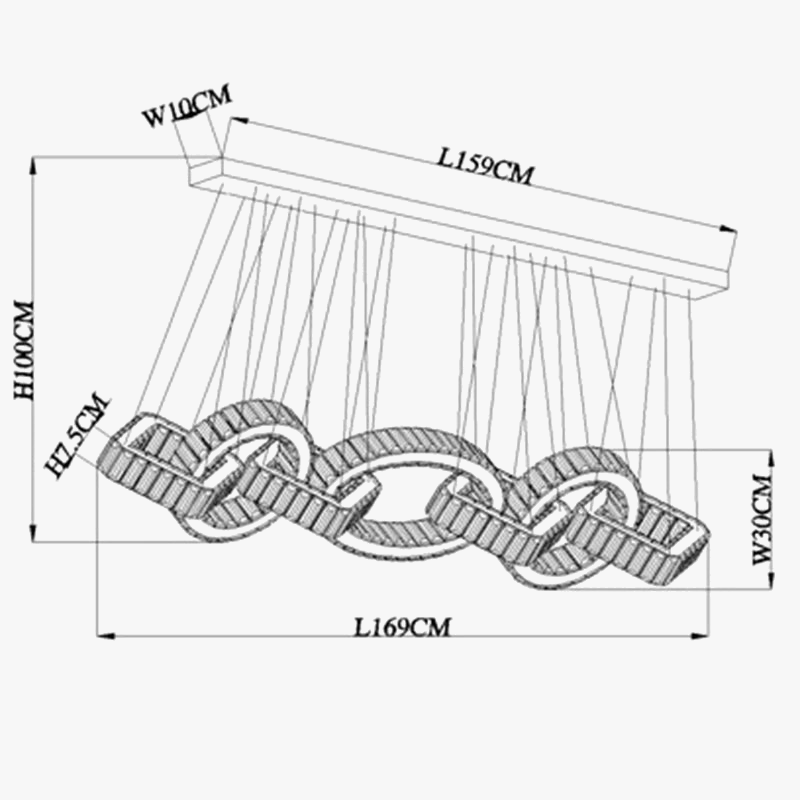 Lustre design cristal doré moderne pour salle à manger éclairage intérieur
