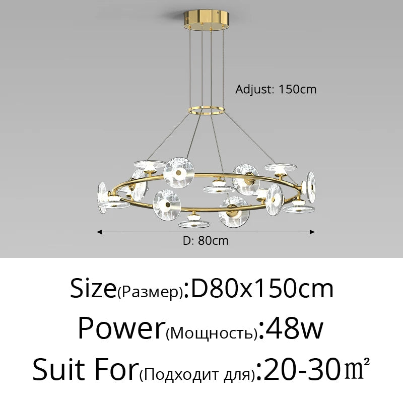 suspension moderne minimaliste en verre et éclairage led créatif