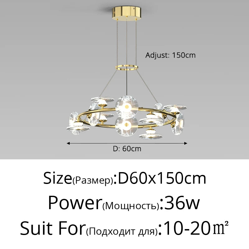 suspension moderne minimaliste en verre et éclairage led créatif