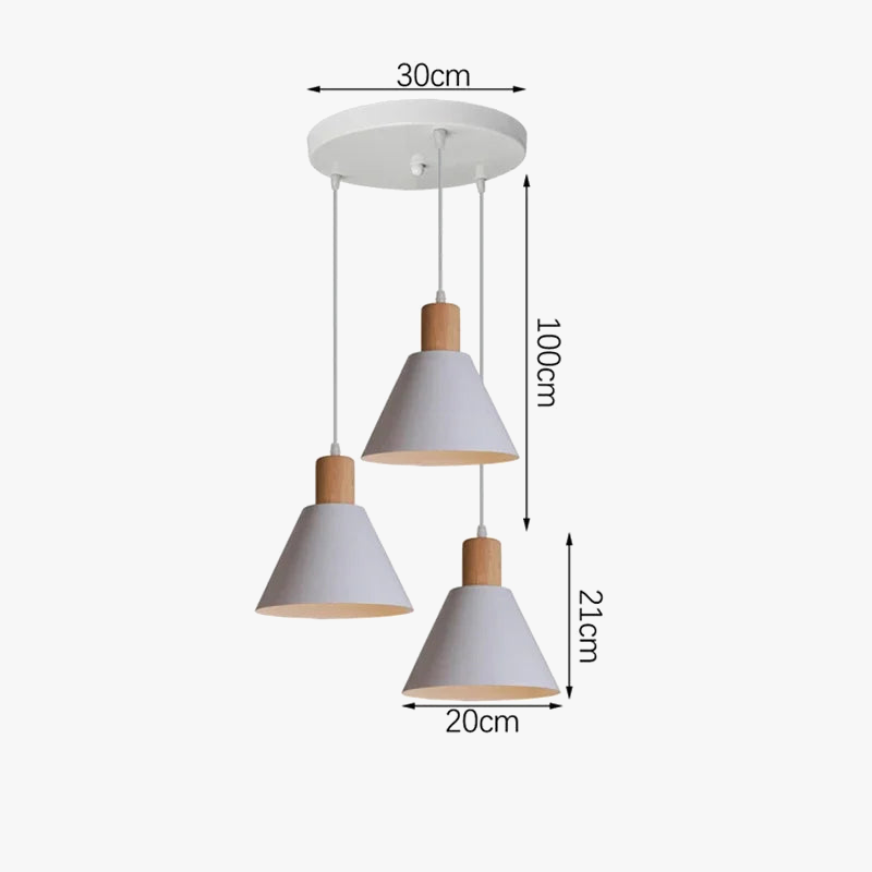 suspension moderne minimaliste à trois têtes pour éclairage intérieur