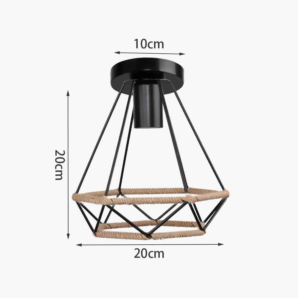 suspension moderne rétro industrielle en fer forgé pour éclairage intérieur