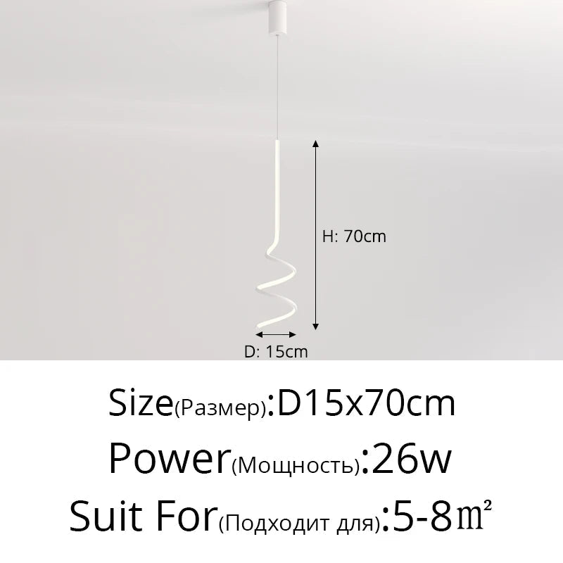 suspension moderne simple avec éclairage créatif led