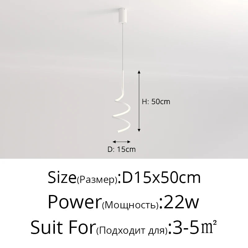 suspension moderne simple avec éclairage créatif led