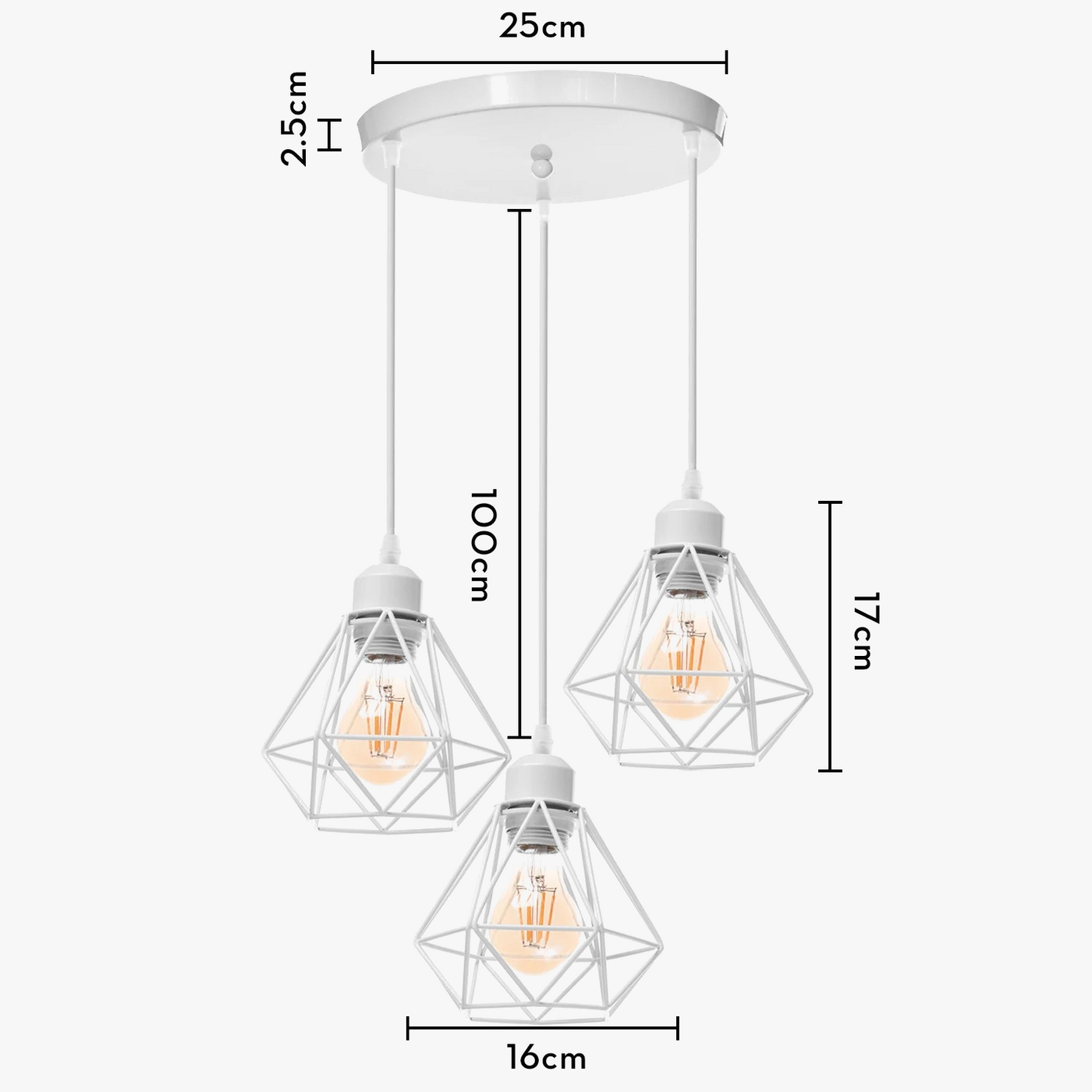 suspension moderne à têtes led pour intérieur design
