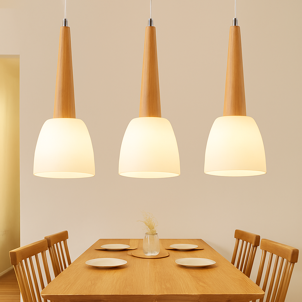 suspension modernes en bois gzmj avec support led