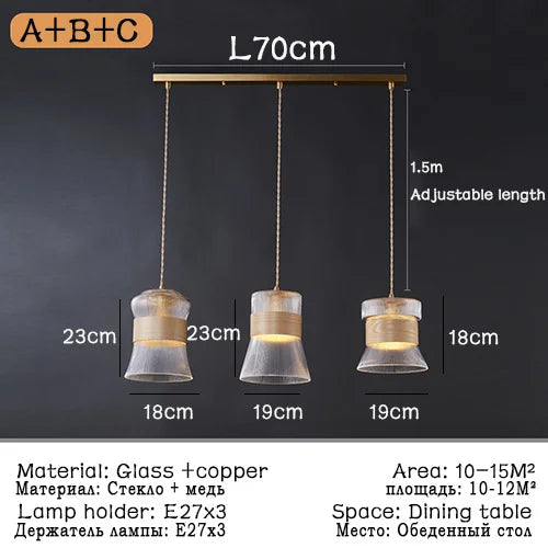 suspension modernes en verre nordiques pour décoration restaurant
