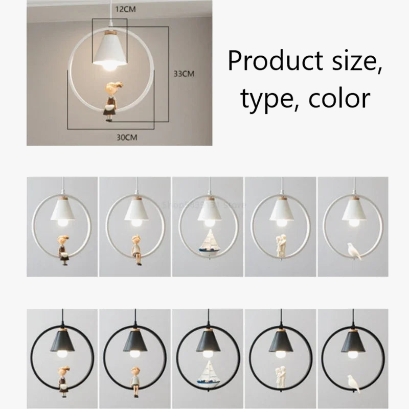 suspension modernes nordiques avec suspension oiseau led