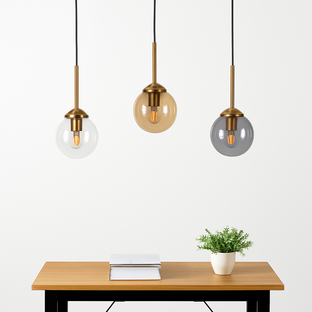 suspension modernes nordiques en verre led pour maison