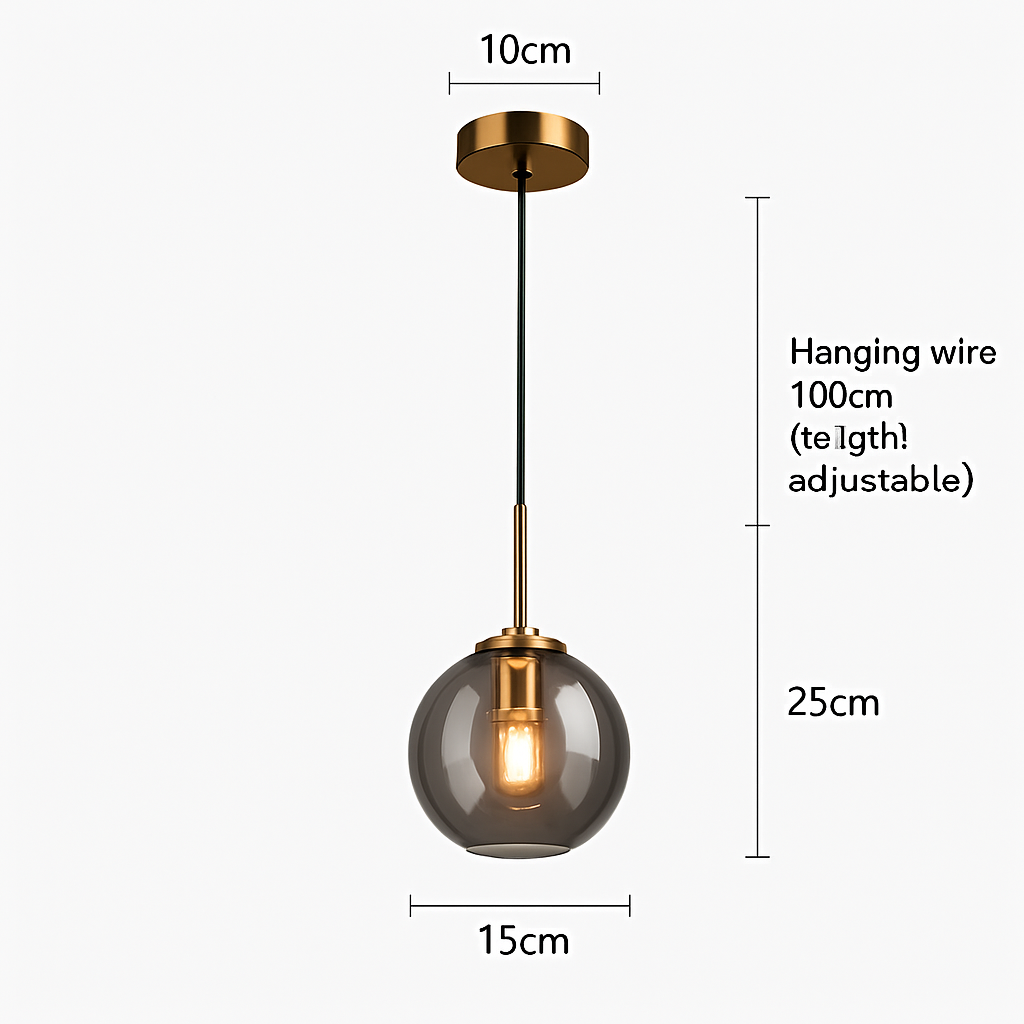 suspension modernes nordiques en verre led pour maison
