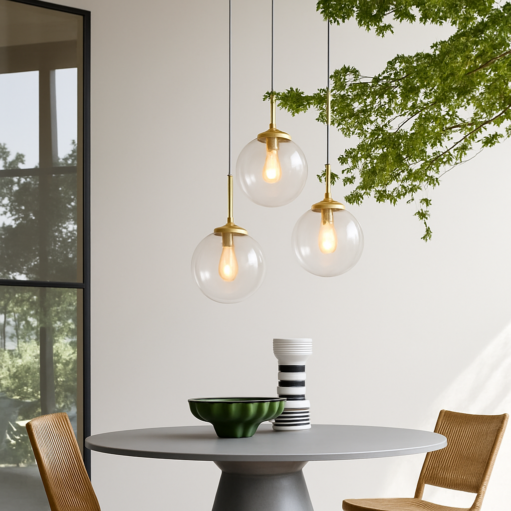 suspension modernes nordiques en verre led pour maison
