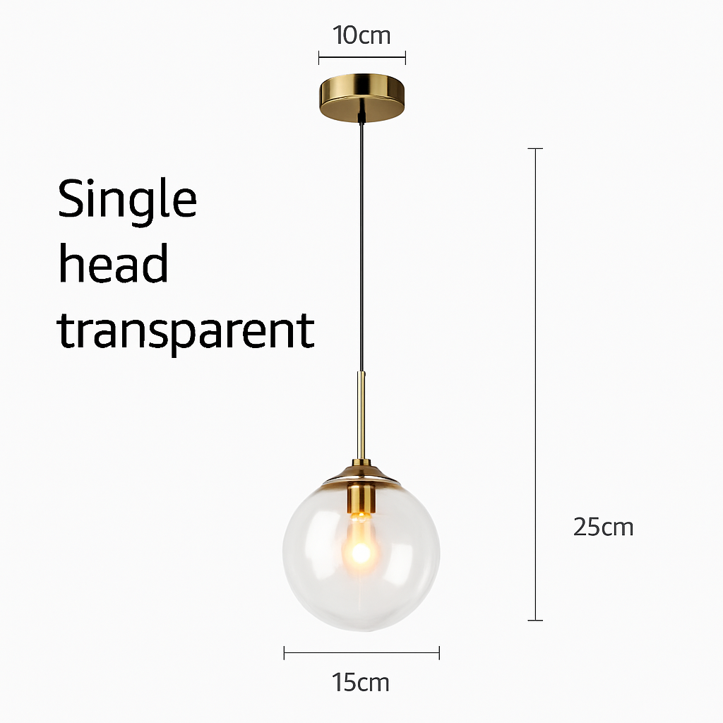suspension modernes nordiques en verre led pour maison