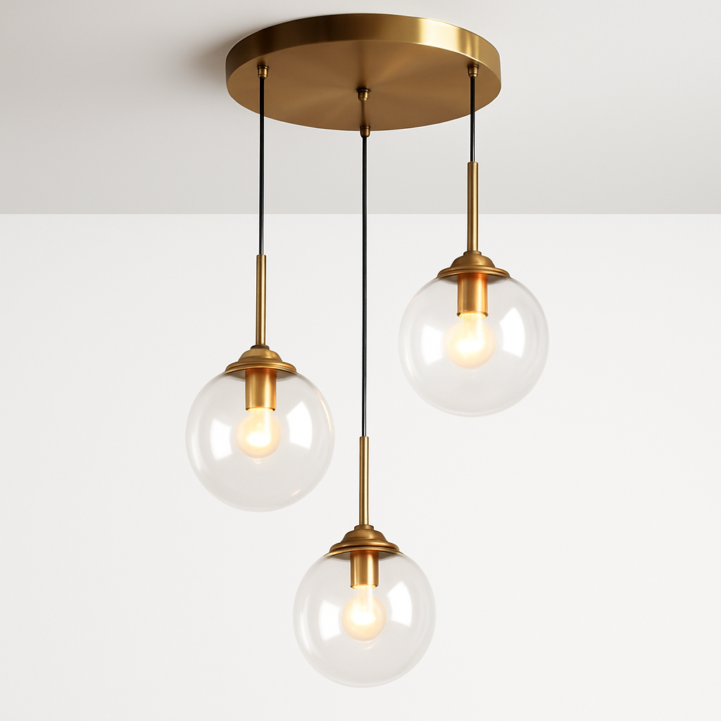 suspension modernes nordiques en verre led pour maison