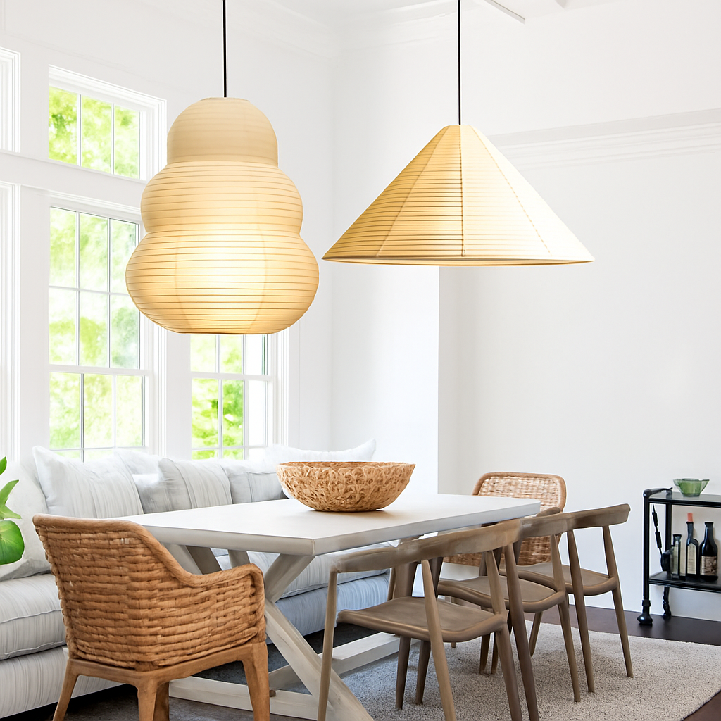 suspension noguchi en papier de riz style moderne
