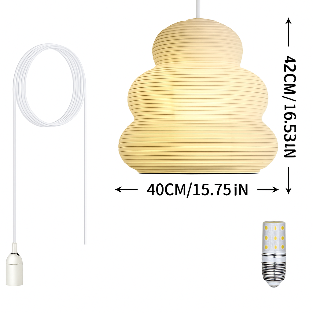 suspension noguchi en papier de riz style moderne