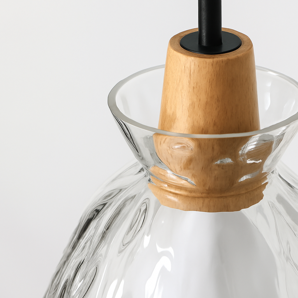 suspension nordique avec abat-jour en verre pour restaurant