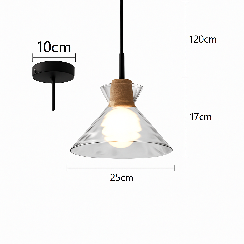 suspension nordique avec abat-jour en verre pour restaurant