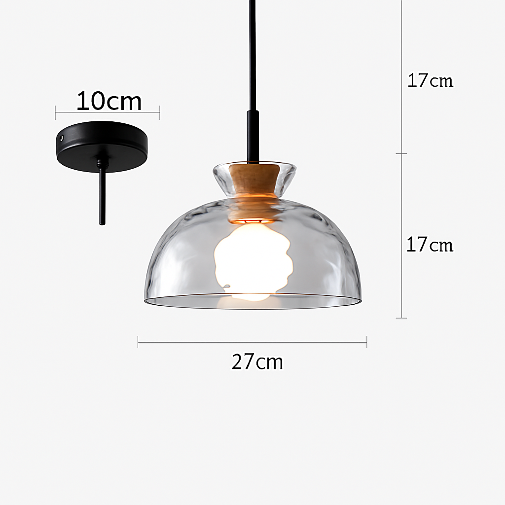 suspension nordique avec abat-jour en verre pour restaurant