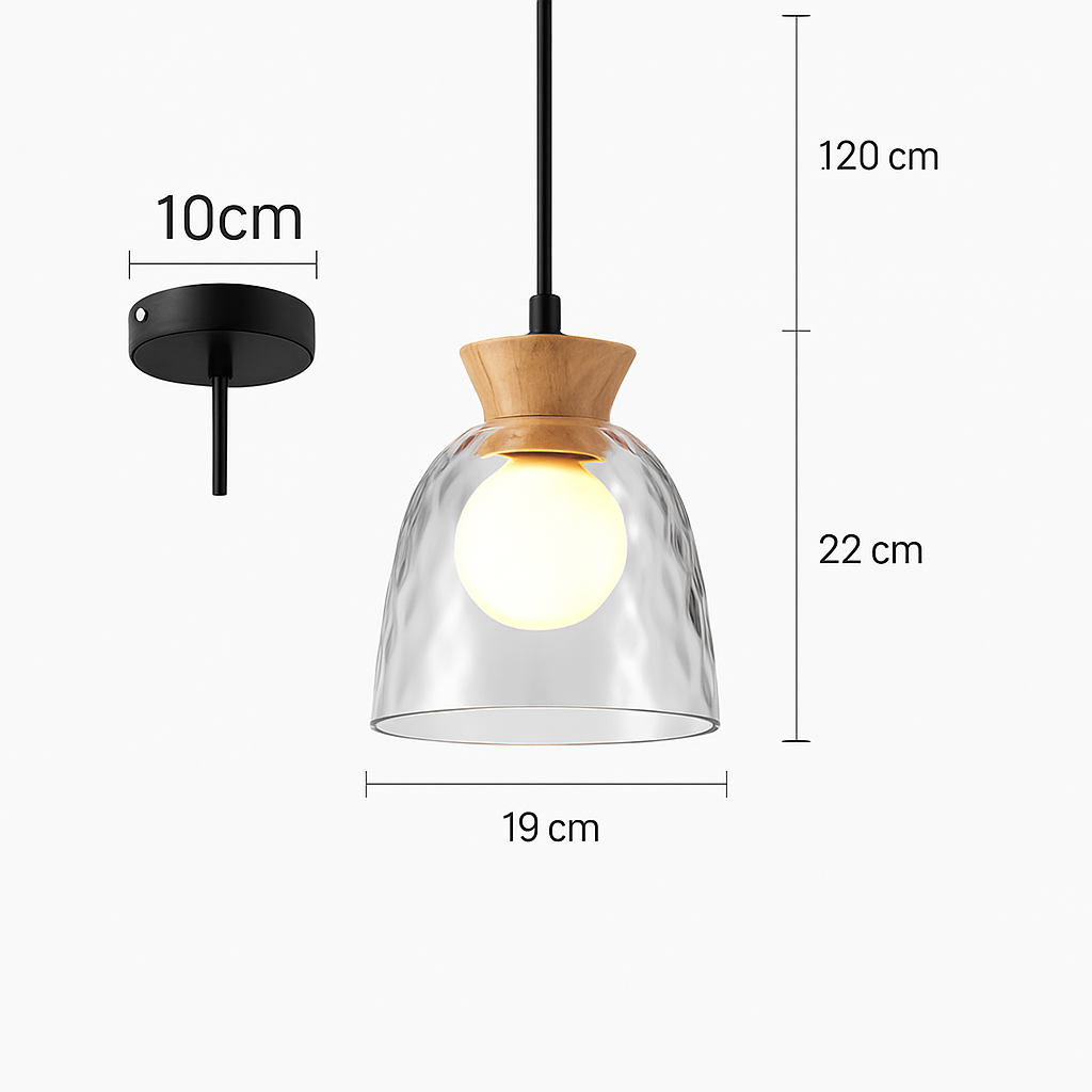 suspension nordique avec abat-jour en verre pour restaurant