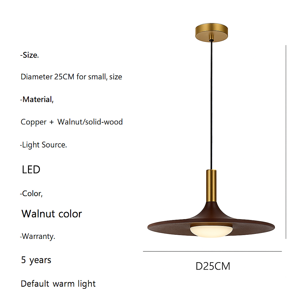suspension nordique en bois et cuivre soucoupe volante pour intérieur
