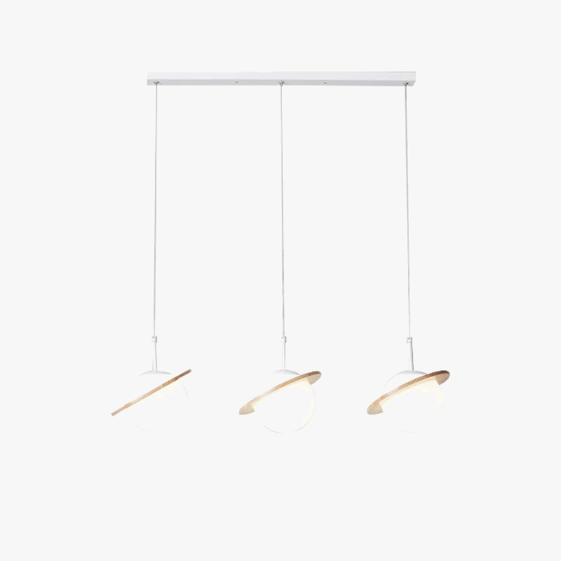 suspension nordique en bois forme planète décorative
