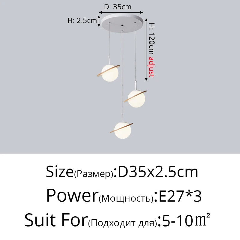 suspension nordique en bois forme planète décorative