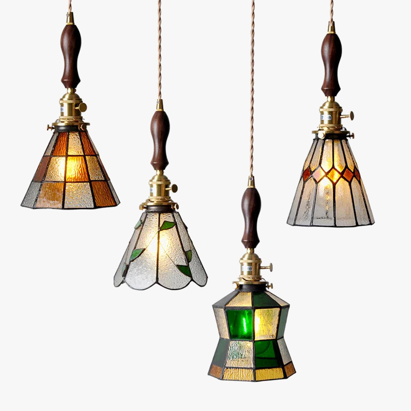 suspension nordique en cuivre avec verre teinté pour intérieur élégant