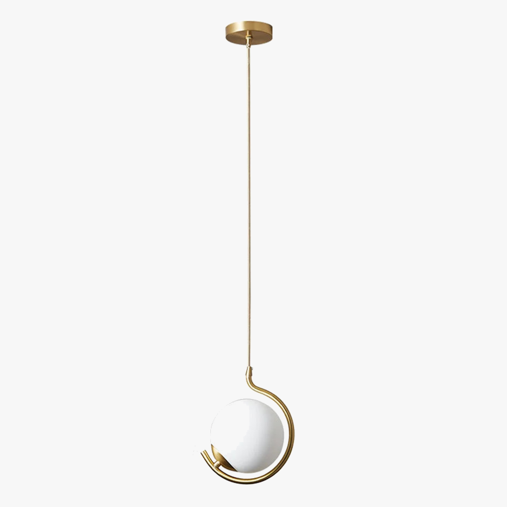 suspension nordique en métal et verre avec boule led décorative