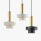 suspension nordique en marbre avec éclairage led moderne