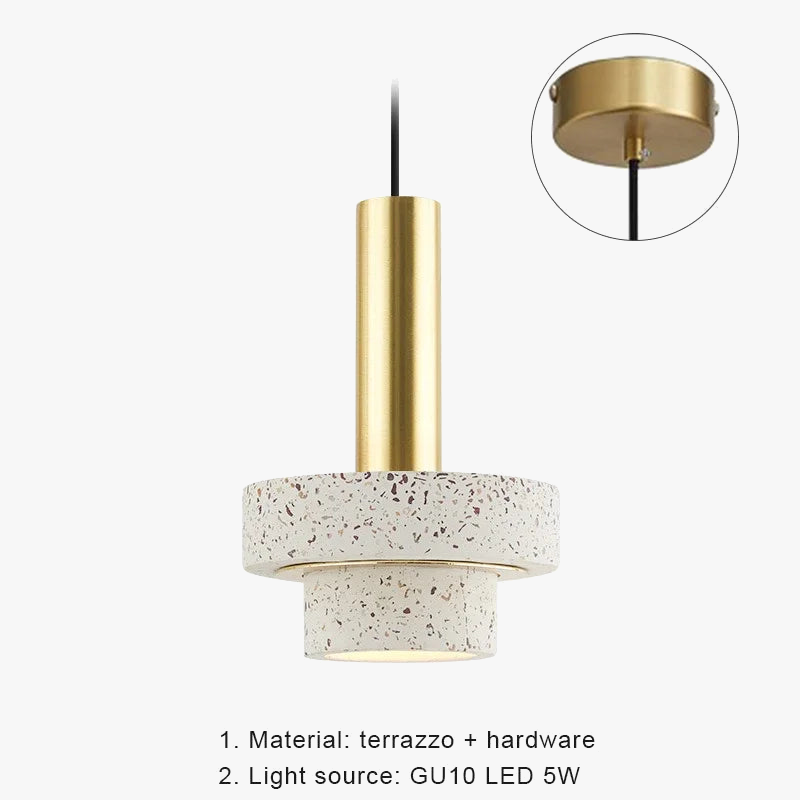 suspension nordique en marbre avec éclairage led moderne