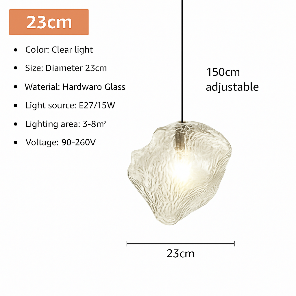 suspension nordique en verre à led décoratif pour intérieur