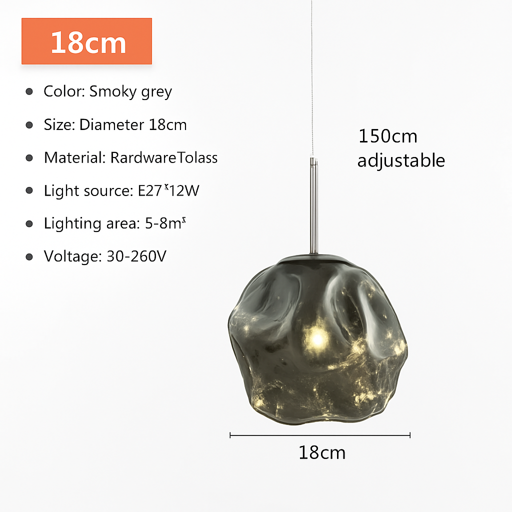 suspension nordique en verre à led décoratif pour intérieur