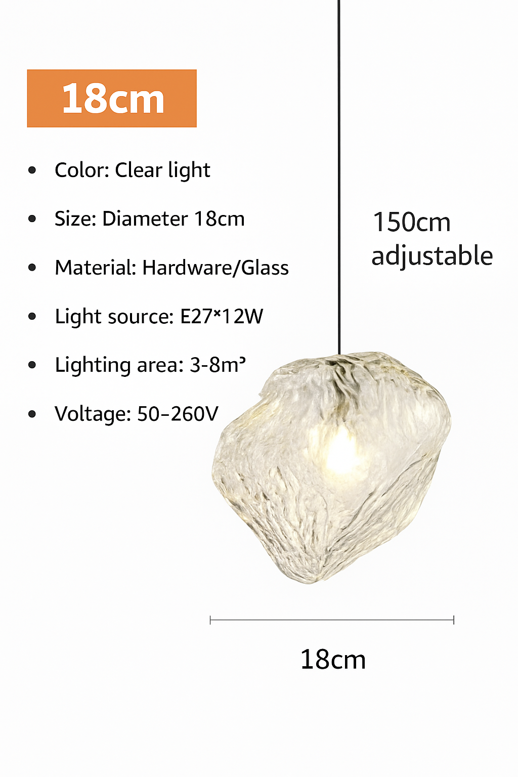 suspension nordique en verre à led décoratif pour intérieur