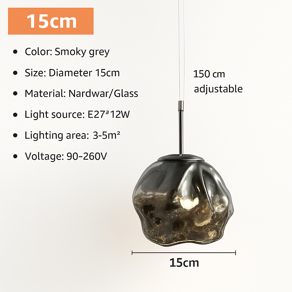 suspension nordique en verre à led décoratif pour intérieur