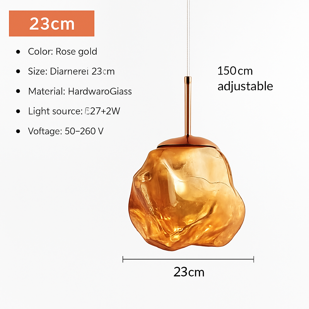 suspension nordique en verre à led décoratif pour intérieur