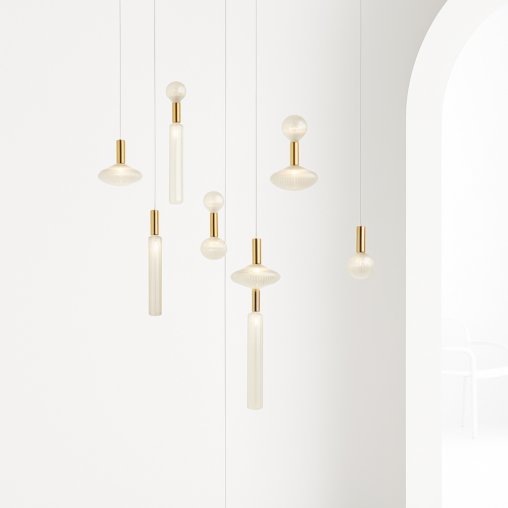 suspension nordique en verre transparent pour éclairage décoratif