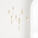 suspension nordique en verre transparent pour éclairage décoratif